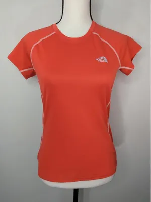 The North Face Red‎ Crew Neck Raglan Short Sleeve Tee Shirt SMALL thumbnail 1
