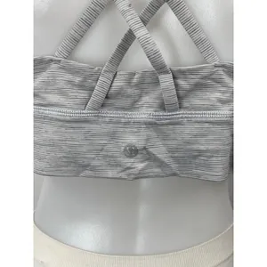 Lululemon Energy Gray Crossback Yoga Workout Athletic Sports Bra Crop Top Sz 12 thumbnail 4