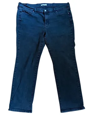 Levis Classic Straight‎ Leg Jeans Womens 20W M Black Denim Pants thumbnail 1