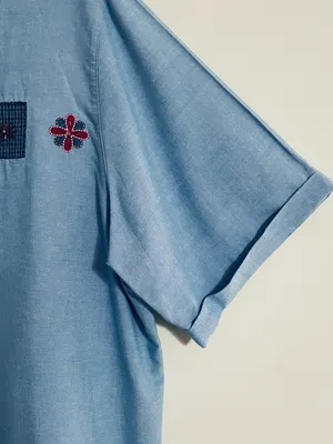 Vtg Koret City Blues Chambray Shirt 18W Embroidery Beads Crochet 90’s Teacher thumbnail 14