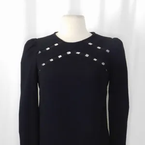 BA&SH Black Corus Top Blouse Cutout Details Solid Cut-Outs Bash Size 0 US Size 4 thumbnail 3