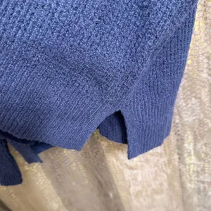 Aerie Navy Blue Cozy Up Waffle Knit Hooded Sweater Oversized XS thumbnail 4