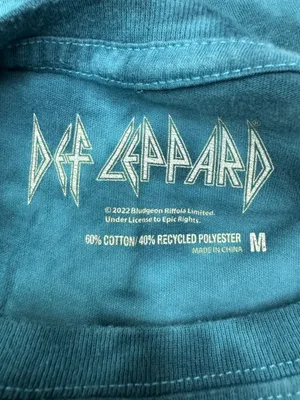 Def Leppard Tie Dye Mens Blue Short Sleeve Band Tee Size Medium thumbnail 5