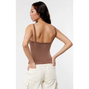 5/$35 PacSun Contour Womens Tank Top Sz M Brown Seamless‎ Longline thumbnail 2