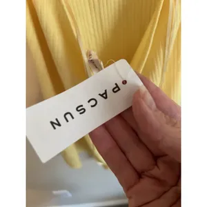 Pacsun Sun‎ Dress Size S Butter Yellow Strappy Back Mini Ribbed thumbnail 5
