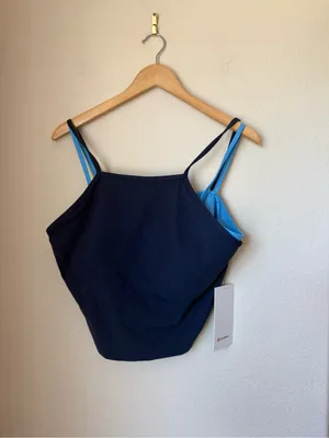 lululemon Align™ Layered High-Neck Tank Top Club Blue Ocean Wave Size 14 thumbnail 2