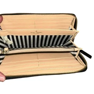 Kate Spade Black Pebbled Leather Zip Around‎ Wallet thumbnail 3