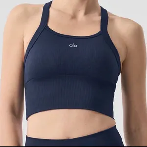 Alo Yoga Seamless Ribbed Favorite Bra Tank Navy S thumbnail 1