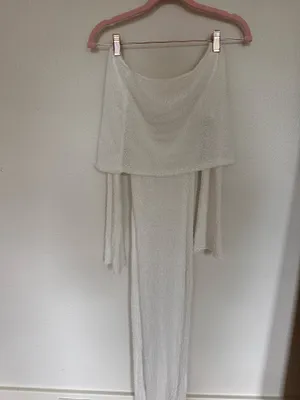 White maxi cover up dress thumbnail 2