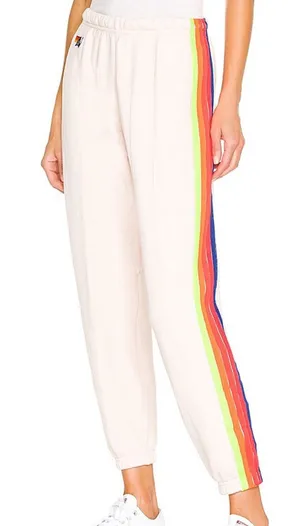 Aviator Nation Women’s 5 Stripe Rainbow Sweatpants Joggers size XS thumbnail 1