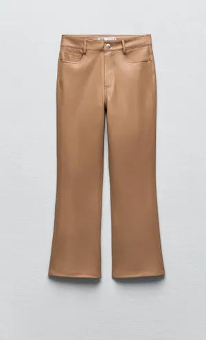 Faux Leather Mini Flare Pants thumbnail 2