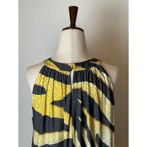 Chico's Black And Gold Zebra Print Jersey‎ Sleeveless Halter Neck Maxi Dress S thumbnail 8