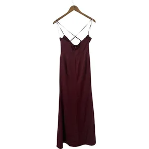 Lulus Moments of Beauty Plum Purple Satin Cowl Neck Tulip Maxi Dress size S NWT thumbnail 5