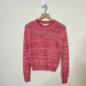 Vanessa Bruno Jaslin Marled Pink Sweater Button Shoulder‎ Baby Alpaca Size S thumbnail 5