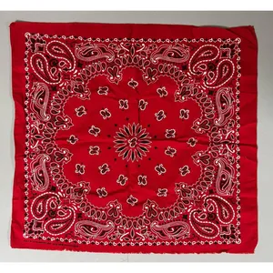 Red Paisley Print Square Bandana Scarf Wrap Headband Unisex Fashion Accessory ♥️ thumbnail 2