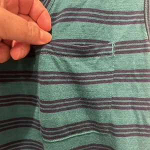 Old Navy Womens Large Tall Teal Striped Sleeveless Pocket T-Shirt Dress Rayon thumbnail 2