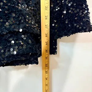 Women’s Velvet Sequin Tiered Mini Dress Black XS Small Party Cocktail thumbnail 7