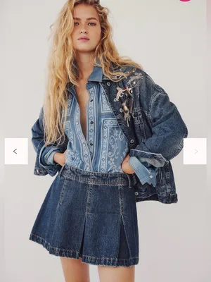 NWT Free People We The Free Madison Ave Denim Mini Skirt sz 26 thumbnail 6
