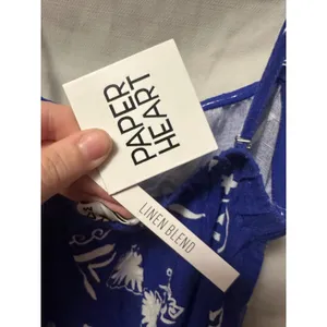 NWT Anthropologie Paper Heart Royal Blue & White Maxi Coastal Slip Dress Medium thumbnail 2