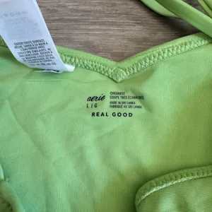 Aerie Lime Green Floral Embroidered Cheekiest Side Tie Bikini Bottom Large‎ L thumbnail 4