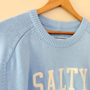 Abercrombie & Fitch Sweater Salty Large Blue Graphic Crewneck Coastal Preppy thumbnail 7