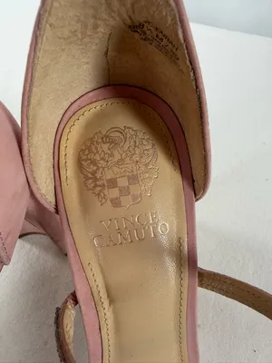 Vince Camuto Dusty Pink Rhinestone Strap‎ Block Heels Size 8.5 thumbnail 6