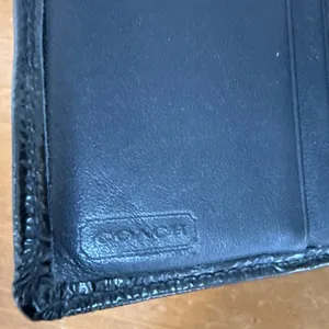 Coach Soho Pleated Black Signature Jacquard Leather Trim Trifold Wallet Y2K thumbnail 11