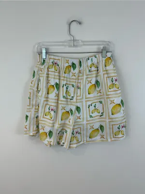 Petal + Pup Yellow Lemon Print Cotton Elastic Waist Shorts Size Medium thumbnail 2
