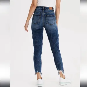 American Eagle Outfitters Dark Blue Straight Leg Jeans thumbnail 3