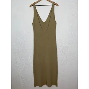 Free People FP Beach Daniela Low Back Sweater Dress Green Clay Size Large NWT thumbnail 4