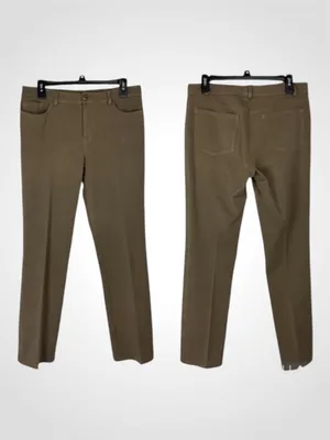 Peace Of Cloth NYC Khaki Stretchy High Rise Slim Straight Leg Pants 8 thumbnail 11