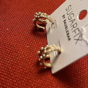 Baublebar SugarFix gold & pearl hoops thumbnail 2