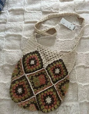 urban outfitters boho crochet woven bag thumbnail 1
