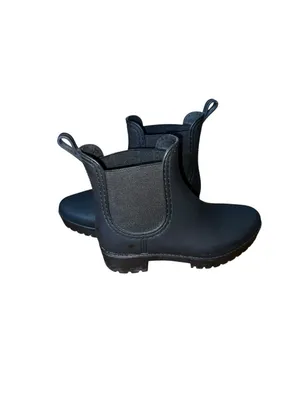Jeffrey Campbell Cloudy Black Matte Rubber Rain Boots Chelsea Ankle Platform 7 thumbnail 4