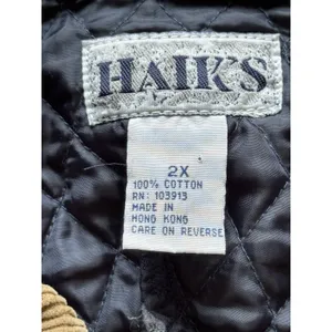 VTG HAIK’S Quilted Denim Jacket 2X USA Floral Patch Corduroy Collar Americana thumbnail 3