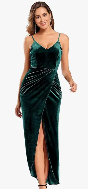 Velvet dress Green Size L thumbnail 1