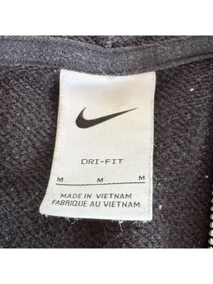 Nike Dri-Fit Black Zip-Up Sweatshirt Hoodie Size Medium (BROKEN ZIPPER) thumbnail 4
