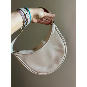 Primark Cream Quilted‎ Crescent Shoulder Bag Scandi Hobo Purse Minimalist Chic Neutral thumbnail 2