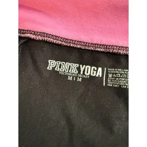 Victoria's Secret PINK Yoga Leggings Black Pink Glitter Logo Fold Over Waist y2k thumbnail 4