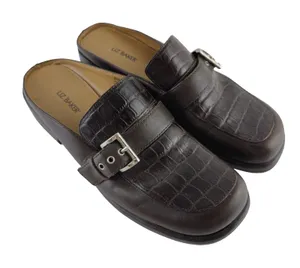 Liz Baker Womens Cheyenne 024-2281‎ Brown Buckle Slip On Mules Shoes Size US 8M thumbnail 1