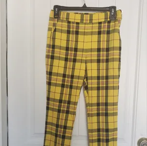 Zara XS yellow Plaid pants thumbnail 4