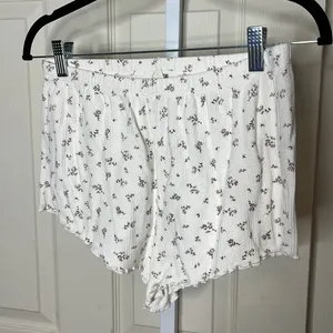 Garage Pointelle Dainty Floral Pajama Sleep Shorts XS thumbnail 3