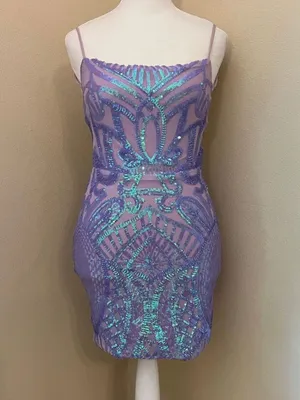 Lucy In The Sky Starstruck Strappy Dress in Iridescence Lilac Women's Small thumbnail 2