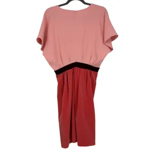 Pomander Place‎ Pink Red Colorblock Velvet Skirt Dress Womens Medium thumbnail 3