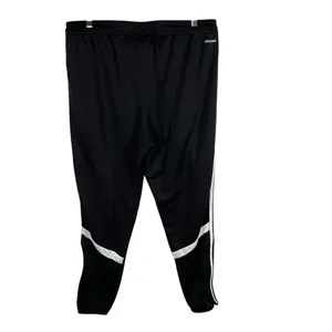 Adidas Climacool‎ Track Pants Womens Sz XL Black 3-Stripe Zip Ankle logo white thumbnail 2