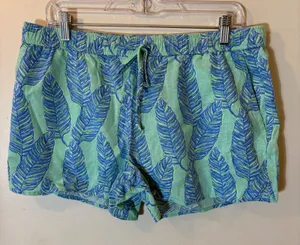 Vineyard Vines Palm Leaf Print Shorts Size Medium Green Blue‎ thumbnail 1