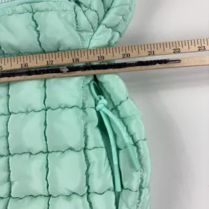 Iris & Rainbow Shoulder Bag Womens Large Green Quilted Puffer Zip Pockets thumbnail 4