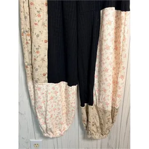 POL Boho Patchwork Balloon Wide Leg Pants, XL, Black Multi Jogger Style thumbnail 6