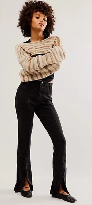 Free People CRVY‎ Mona High Rise Flare Jeans thumbnail 1