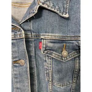 Levis Denim Trucker Jacket Womens 3X Blue Medium Wash Button Front Jean Coat thumbnail 2